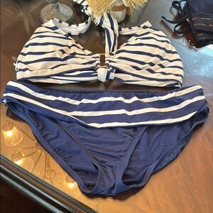 Ralph Lauren Blue and White Striped Bikini